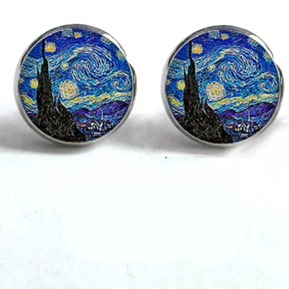 Beautiful Van Gogh Starty night and sunflowers earings